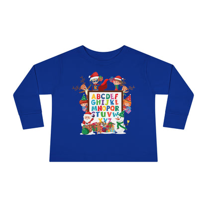 Toddler Long Sleeve Tee - Christmas alphabet with super kiddo - [[{"value":"Wonderwear Kid"}]]
