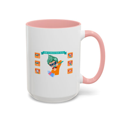 Accent Coffee Mug - Super kiddo how to brush teeth - [[{"value":"Wonderwear Kid"}]]