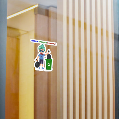 Halloween Kiss-Cut Vinyl Decals – Super kiddo taking trash out - [[{"value":"Wonderwear Kid"}]]