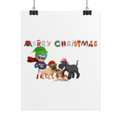Rolled Posters - Super kiddo woith pet friends - [[{"value":"Wonderwear Kid"}]]