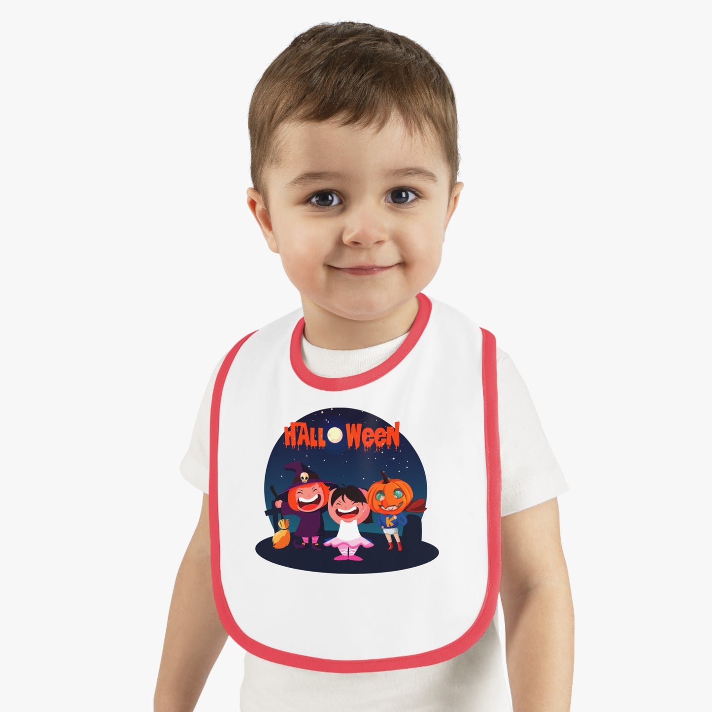 Baby Bib - Super kiddo wearing pumpkin