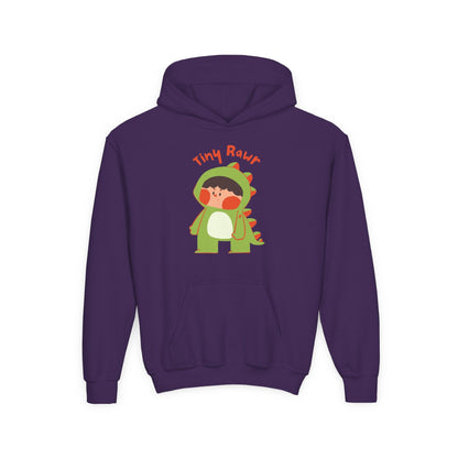 Youth Heavy Blend Hooded Sweatshirt - Tiny Raur, Cute Dino Printify