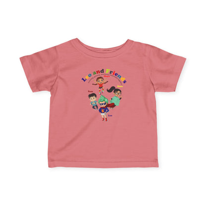 Infant Fine Jersey Tee - Leo & Friends - Learning and growing - [[{"value":"Wonderwear Kid"}]]