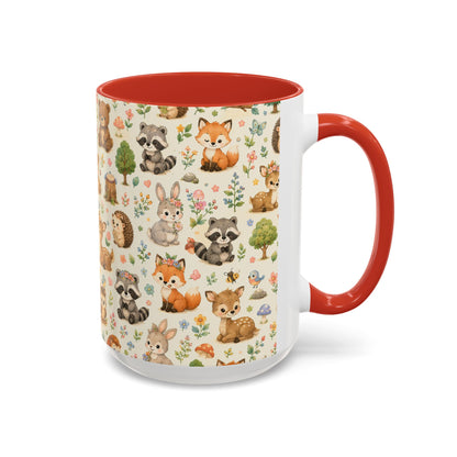 Accent Coffee Mug  (11/15 oz) - Whimsical Woodland Friends