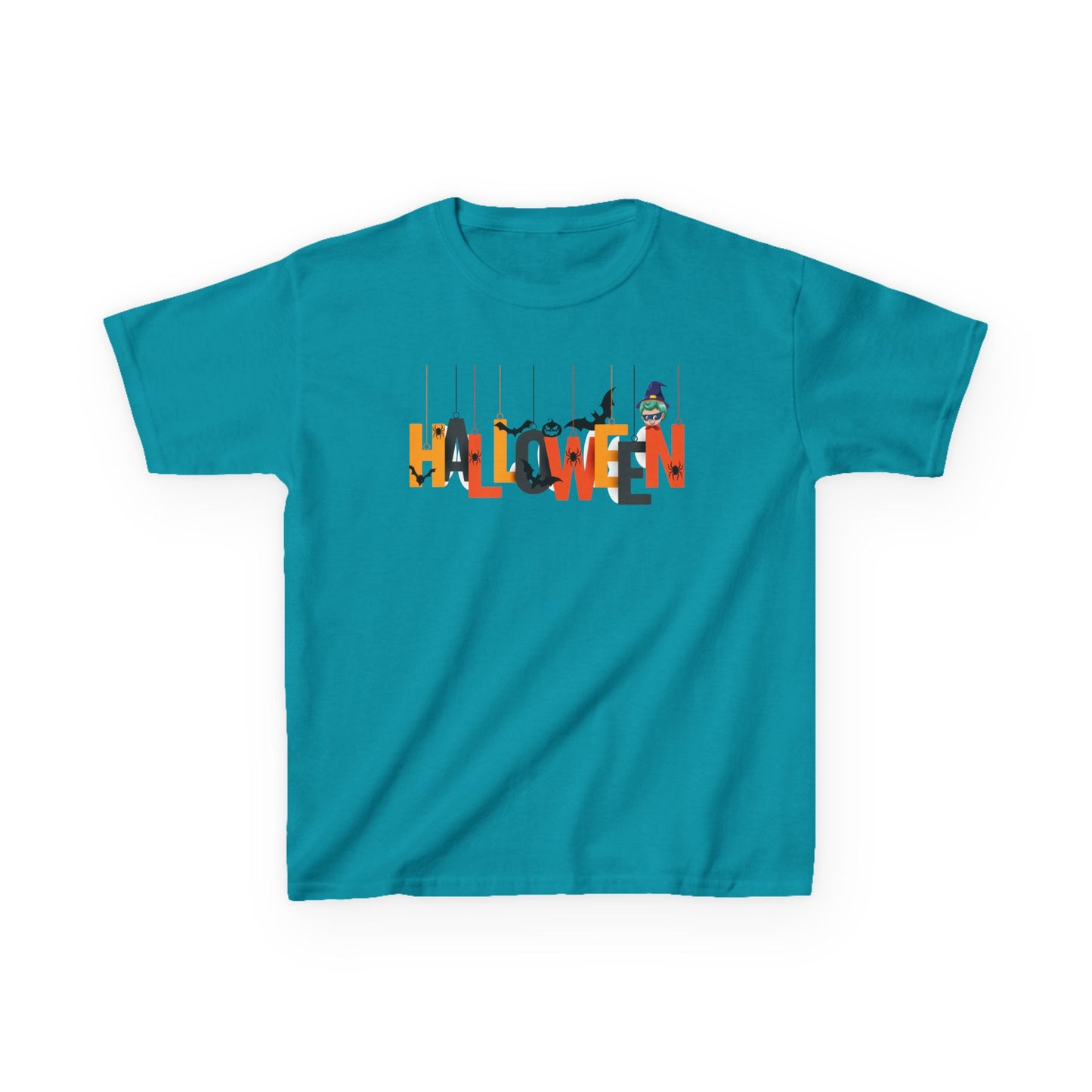 Kids Heavy Cotton™ Tee - Holloween hanging letters Printify