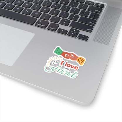 Kiss-Cut Vinyl Decals - I love my friends Printify