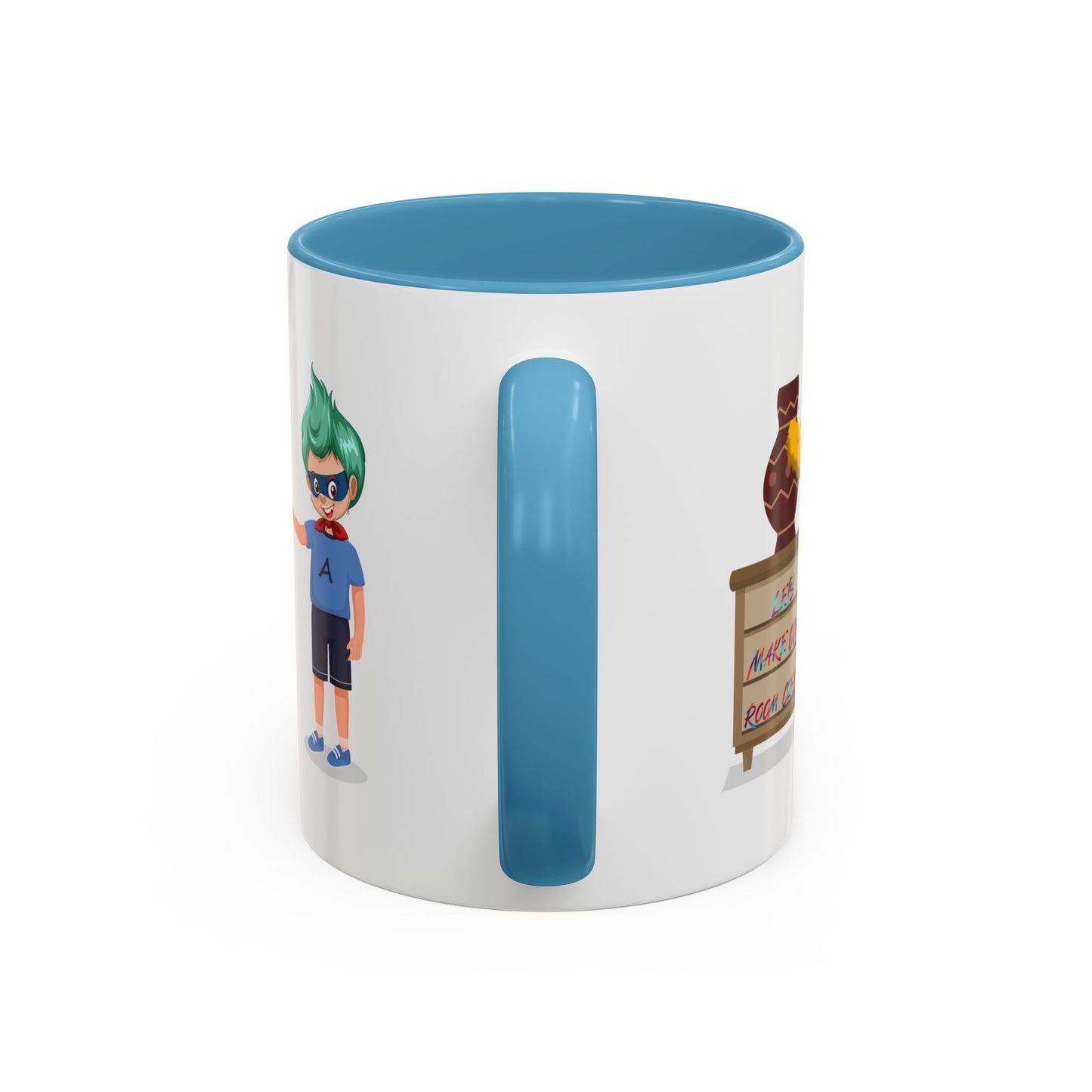 Accent Coffee Mug - Super kiddo cleaning a vase