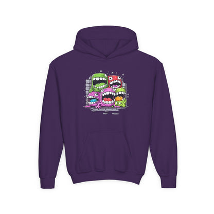 Youth Heavy Blend Hooded Sweatshirt - Cool monster character Printify