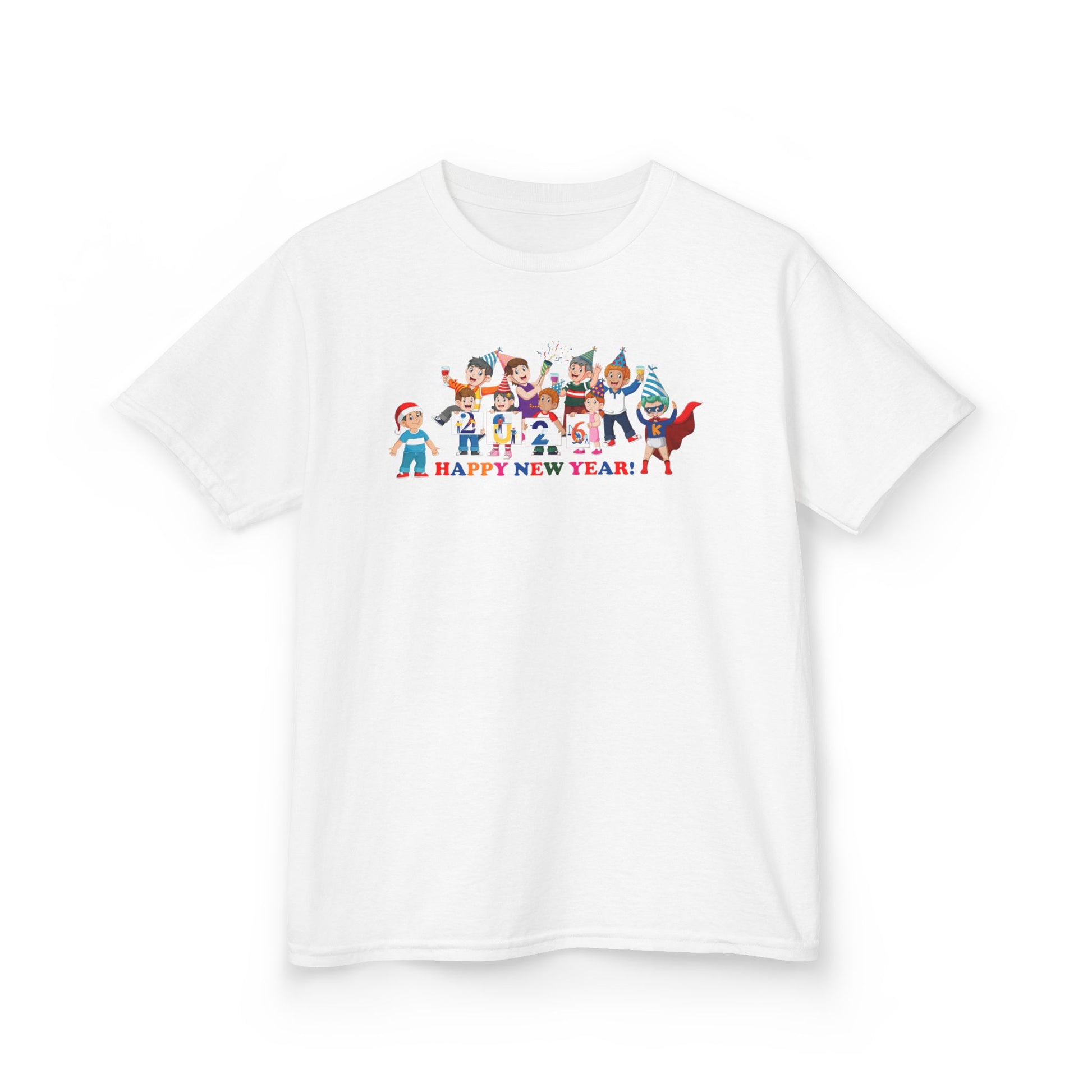 Kids Heavy Cotton™ Tee - Happy new year from super kiddo - [[{"value":"Wonderwear Kid"}]]