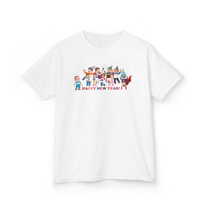 Kids Heavy Cotton™ Tee - Happy new year from super kiddo - [[{"value":"Wonderwear Kid"}]]