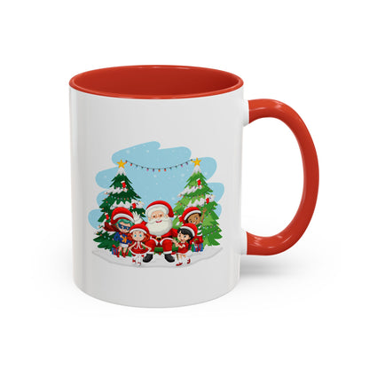 Accent Coffee Mug - Super kiddo with santa claus - [[{"value":"Wonderwear Kid"}]]