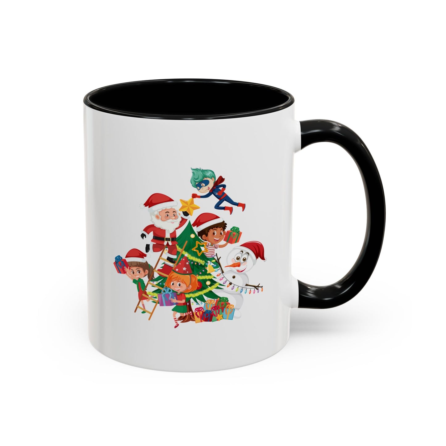 Accent Coffee Mug - Super kiddo making christmas tree