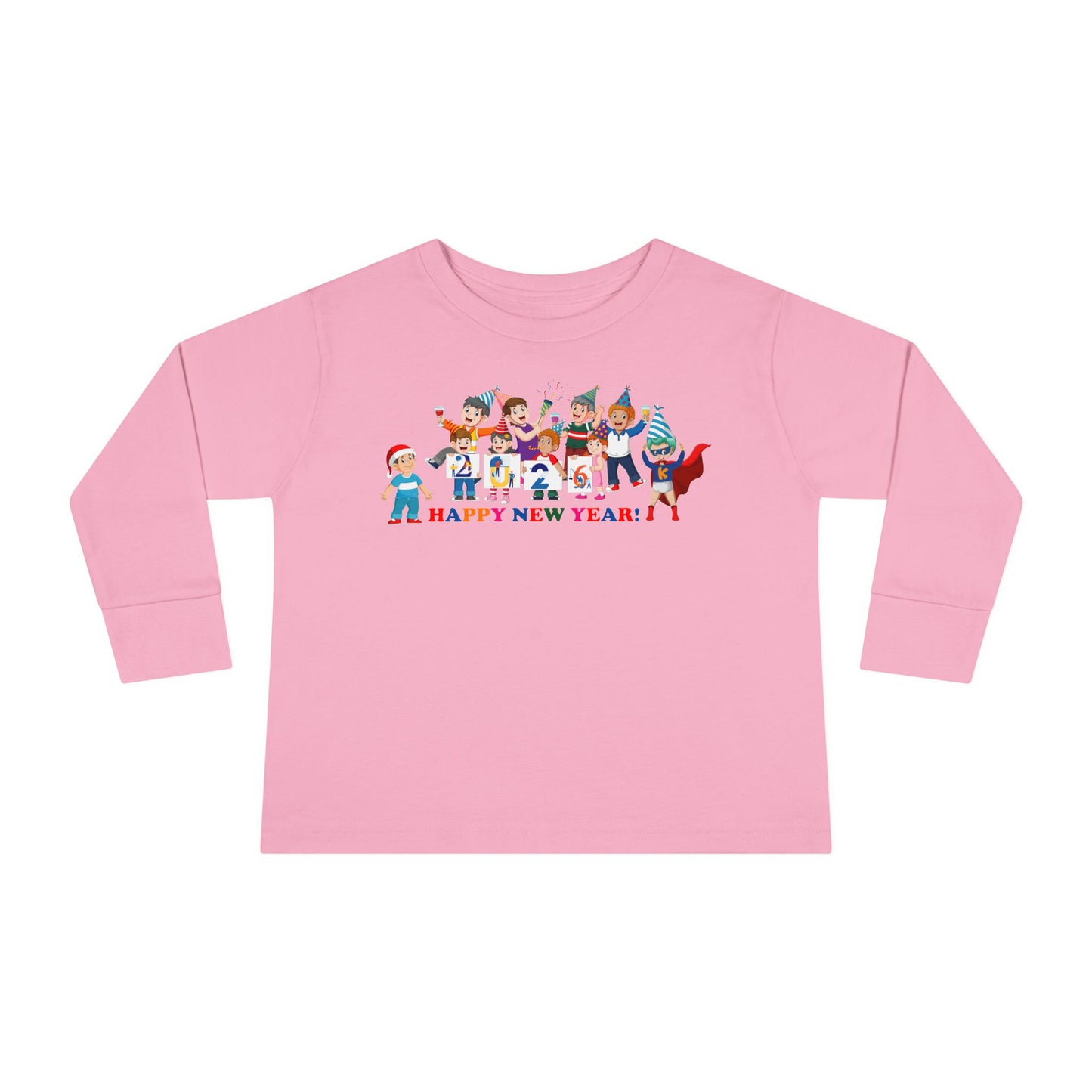 Toddler Long Sleeve Tee - Happy new year from super kiddo - [[{"value":"Wonderwear Kid"}]]