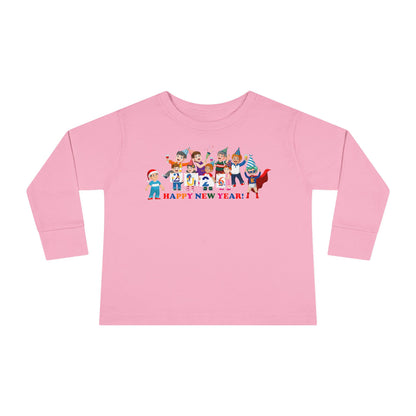 Toddler Long Sleeve Tee - Happy new year from super kiddo - [[{"value":"Wonderwear Kid"}]]