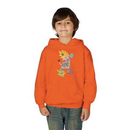 Youth Heavy Blend Hooded Sweatshirt -Zebra Printify