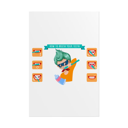 Rolled Posters - Super kiddo how to brush teeth - [[{"value":"Wonderwear Kid"}]]