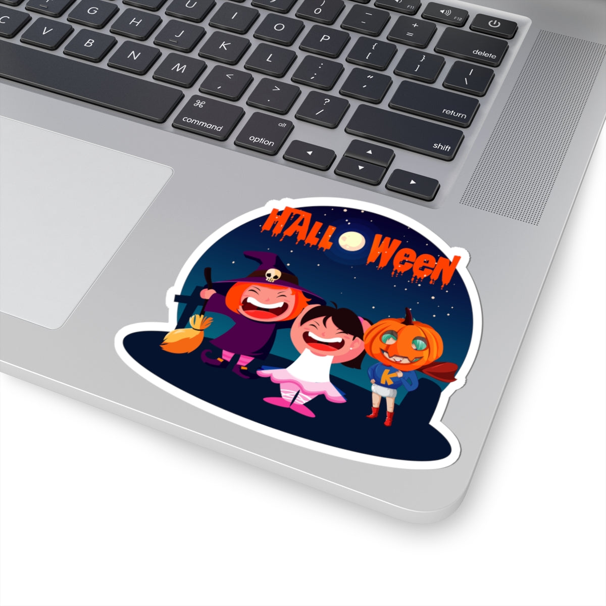 Kiss-Cut Stickers - Super kiddo wearing pumpkin - [[{"value":"Wonderwear Kid"}]]