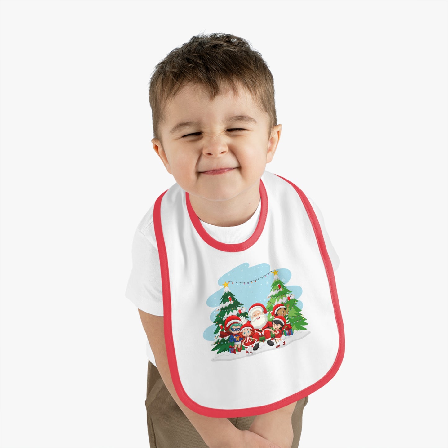 Baby Bib - Super kiddo with santa claus