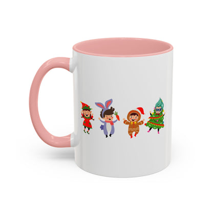 Accent Coffee Mug - Super kiddo in christmas tree attire - [[{"value":"Wonderwear Kid"}]]