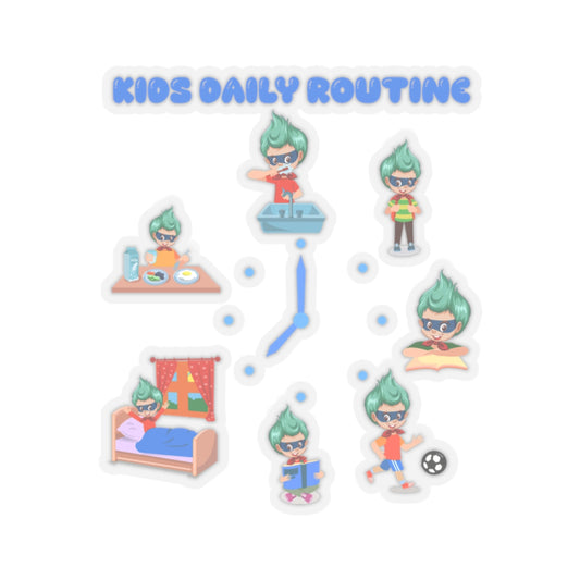 Kiss-Cut Stickers - Super kiddo daily routine - [[{"value":"Wonderwear Kid"}]]