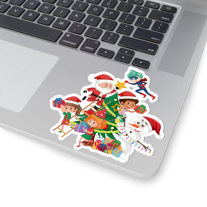 Kiss-Cut Stickers - Super kiddo making christmas tree - [[{"value":"Wonderwear Kid"}]]