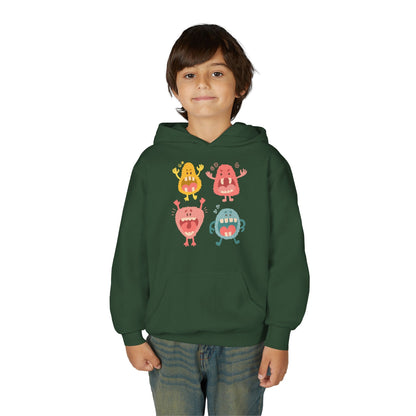 Youth Heavy Blend Hooded Sweatshirt -  Screaming monsters Printify