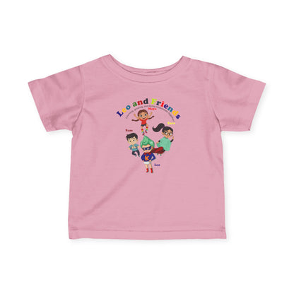 Infant Fine Jersey Tee - Leo & Friends - Learning and growing - [[{"value":"Wonderwear Kid"}]]
