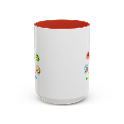 Accent Coffee Mug - Supper kiddo showing healthy food to eat - [[{"value":"Wonderwear Kid"}]]