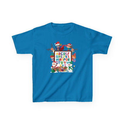 Kids Heavy Cotton™ Tee - Christmas alphabet with super kiddo - [[{"value":"Wonderwear Kid"}]]