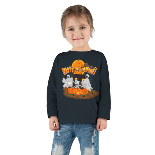 Toddler Long Sleeve Tee - Super kiddo with ghost - [[{"value":"Wonderwear Kid"}]]