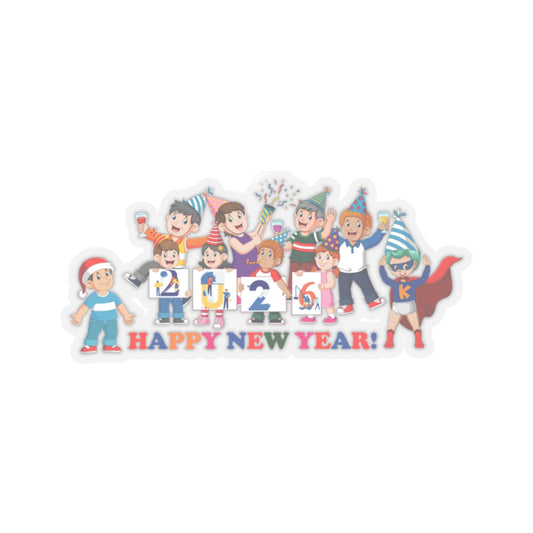 Kiss-Cut Stickers - Happy new year from super kiddo - [[{"value":"Wonderwear Kid"}]]