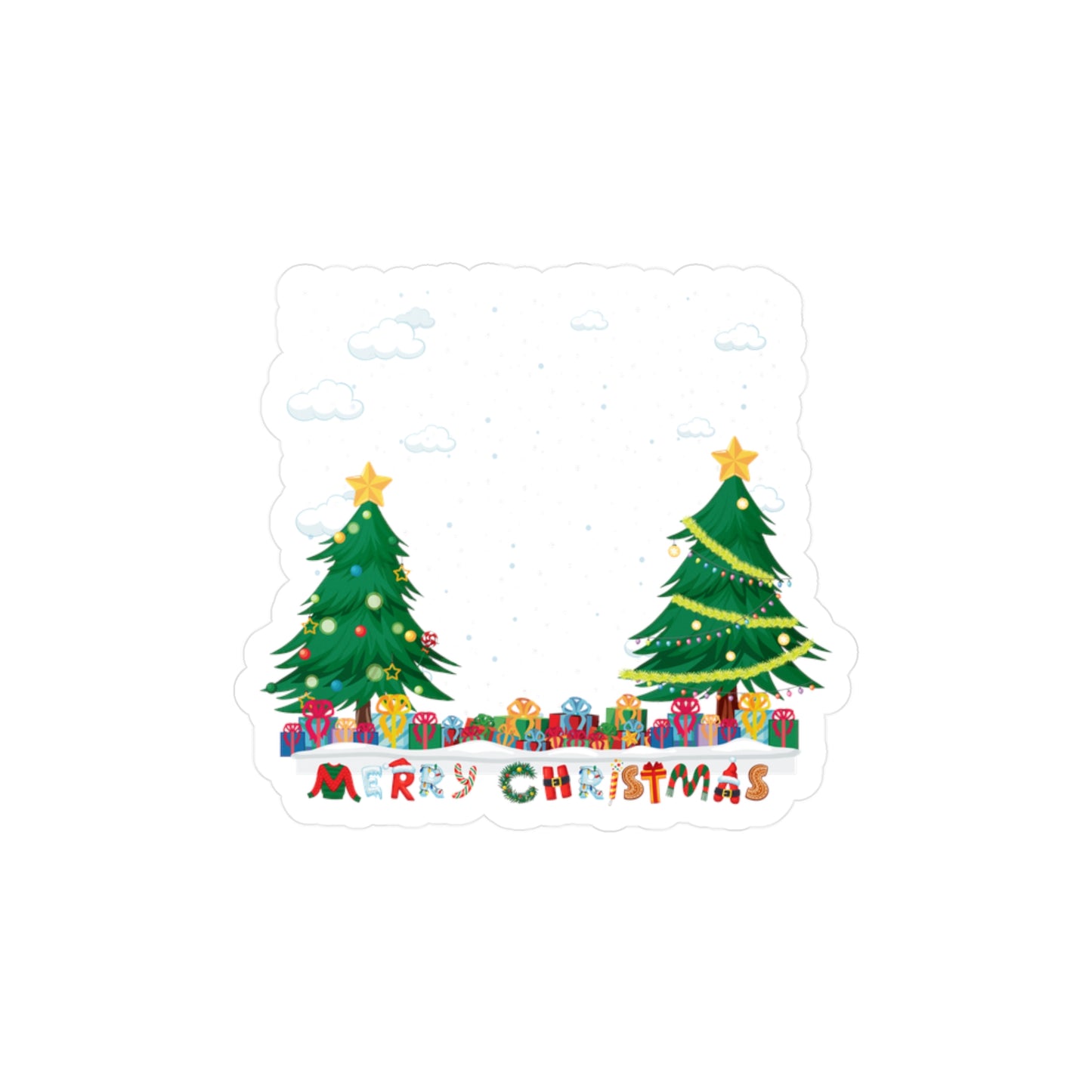 Christmas Kiss-Cut Vinyl Decals – Christmas and snowing