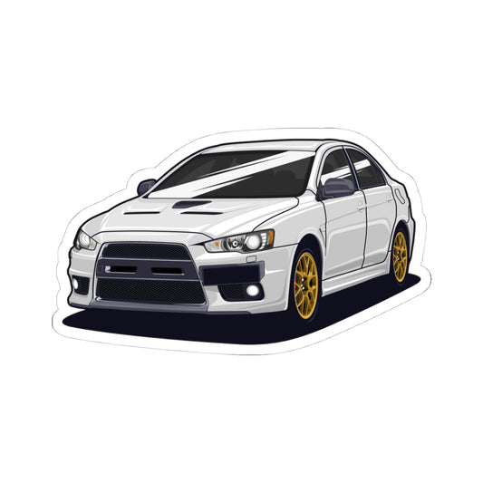 Kiss-Cut Vinyl Decals - White car Printify