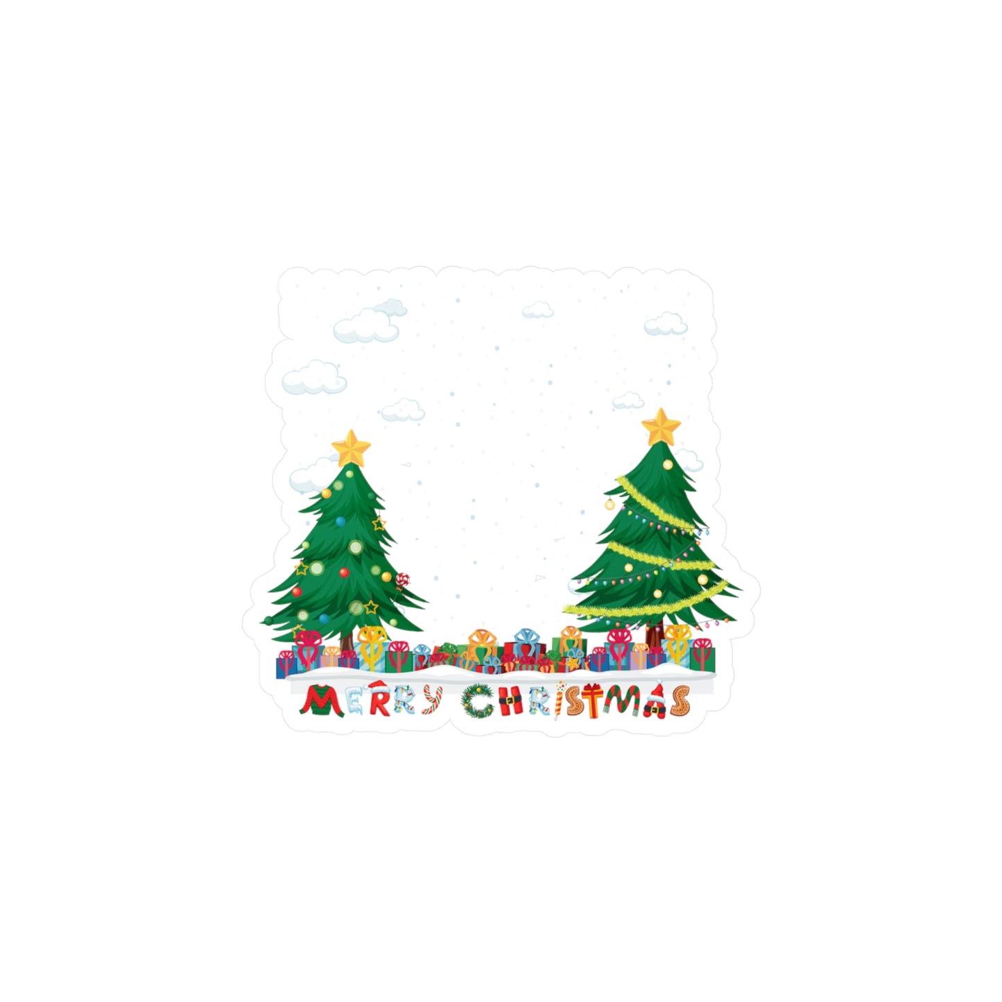 Christmas Kiss-Cut Vinyl Decals – Christmas and snowing