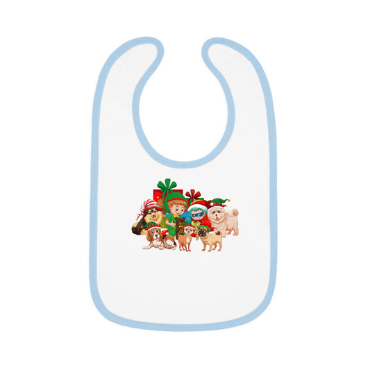 Baby Bib - Christmas with super kiddo pet friends without text - [[{"value":"Wonderwear Kid"}]]