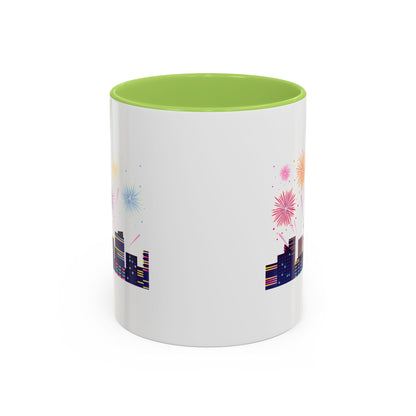 Accent Coffee Mug - Super kiddo with fireworks - [[{"value":"Wonderwear Kid"}]]