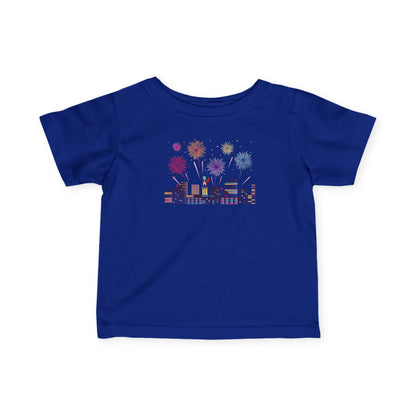 Infant Fine Jersey Tee - Super kiddo with fireworks - [[{"value":"Wonderwear Kid"}]]