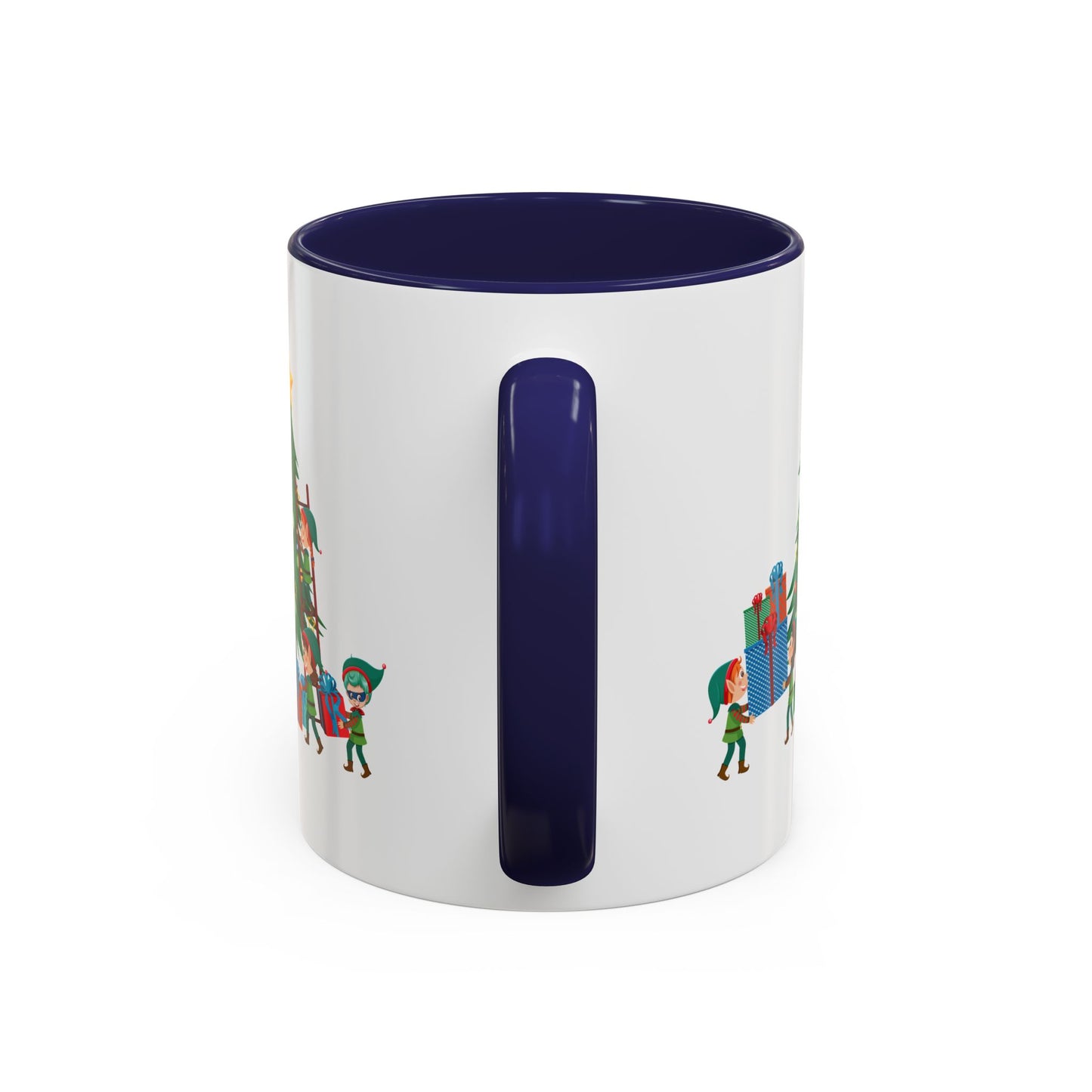 Accent Coffee Mug - Super kiddo putting gifts on christmas tree