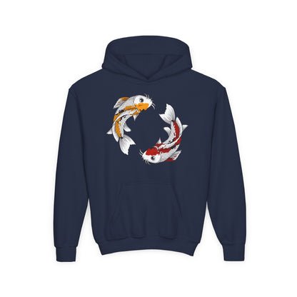Youth Heavy Blend Hooded Sweatshirt - Koi fish Printify