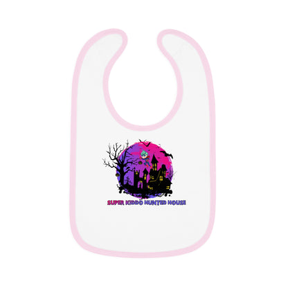 Baby Bib - Super kiddo flying on hunted house - [[{"value":"Wonderwear Kid"}]]