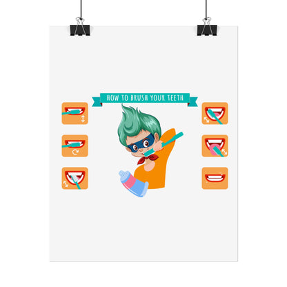 Rolled Posters - Super kiddo how to brush teeth - [[{"value":"Wonderwear Kid"}]]