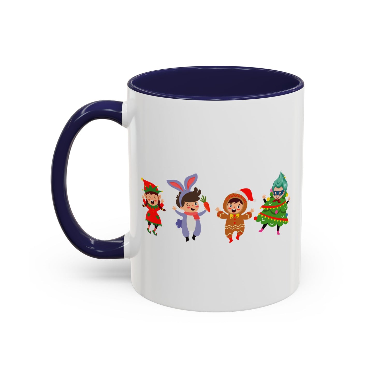 Accent Coffee Mug - Super kiddo in christmas tree attire