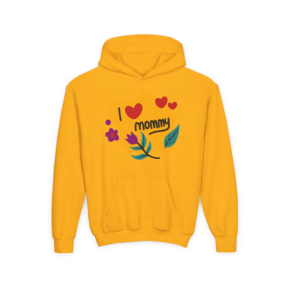 Youth Heavy Blend Hooded Sweatshirt - I love you mommy Printify