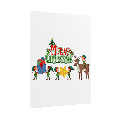 Rolled Posters - Merry christmas and reindeer - [[{"value":"Wonderwear Kid"}]]
