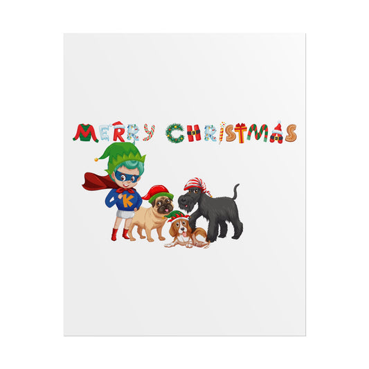 Rolled Posters - Super kiddo woith pet friends - [[{"value":"Wonderwear Kid"}]]