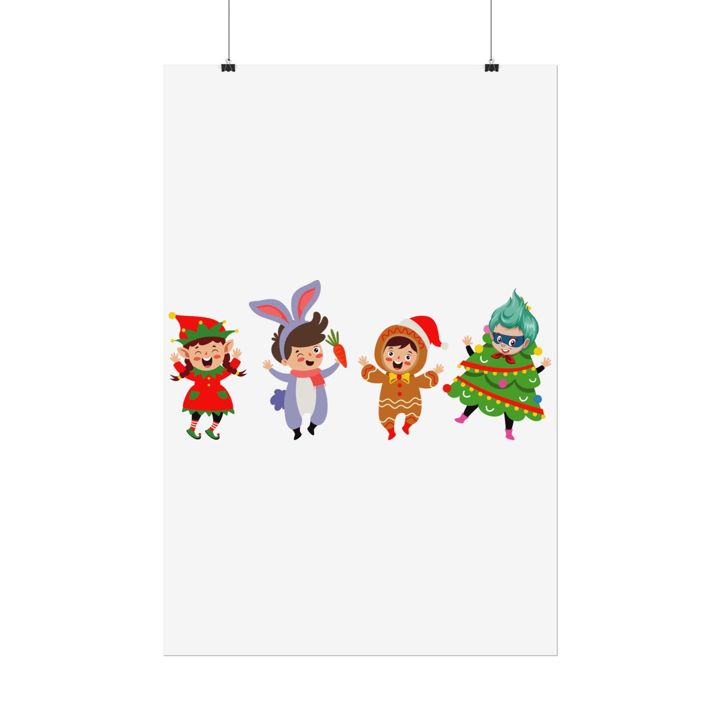 Rolled Posters - Super kiddo in christmas tree attire - [[{"value":"Wonderwear Kid"}]]