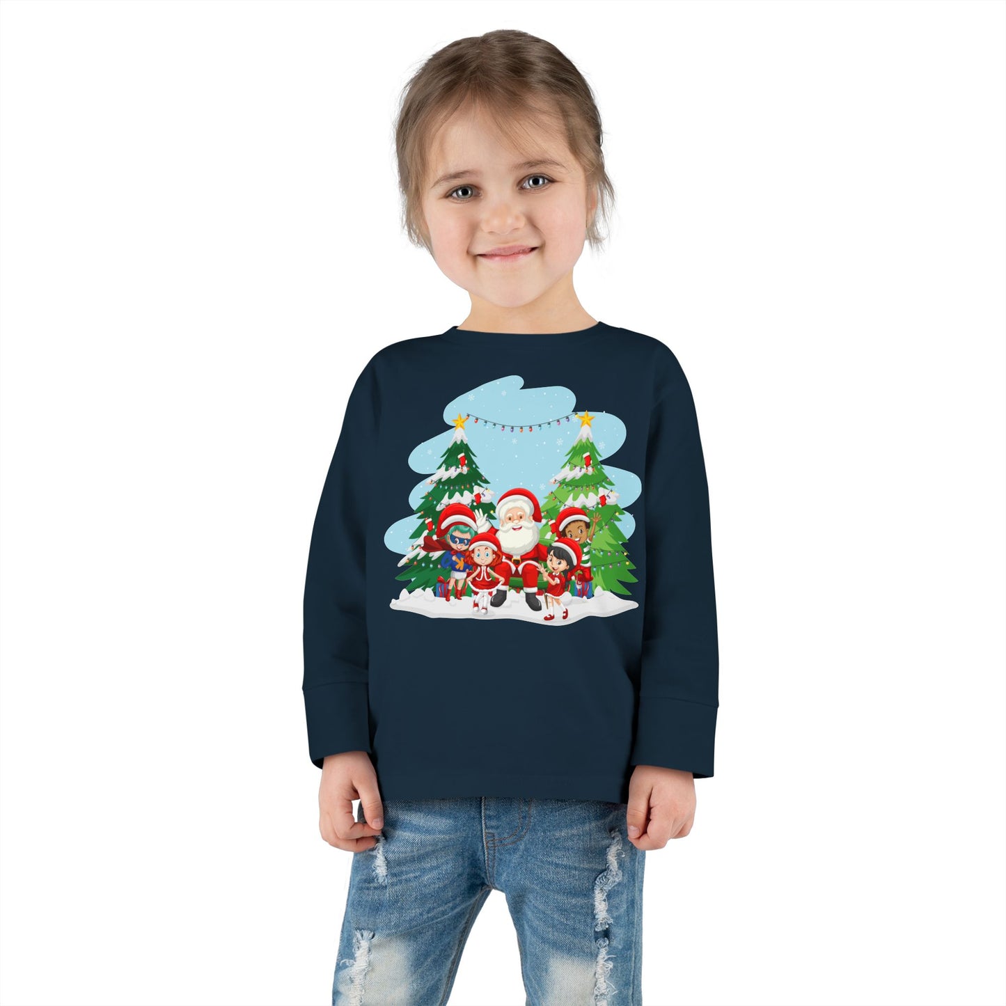 Toddler Long Sleeve Tee - Super kiddo with santa claus - [[{"value":"Wonderwear Kid"}]]