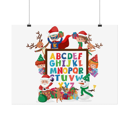 Rolled Posters - Christmas alphabet with super kiddo - [[{"value":"Wonderwear Kid"}]]