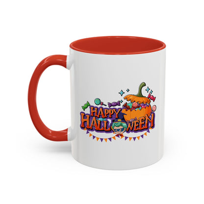 Accent Coffee Mug - Happy halloween banner Printify