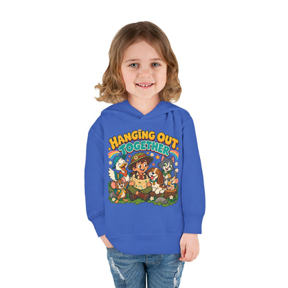 Toddler Hoodie — Retro Friends Hanging Out Together